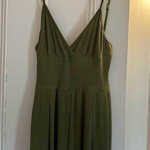 Cider Women’s Hunter Green, deep V-Neck Spaghetti Straps.